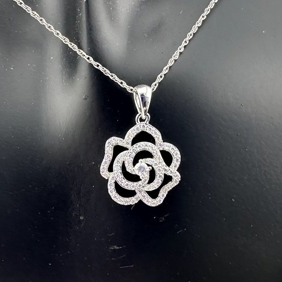 Shining White Sapphire Ring and Pendant Set - Sterling Silver with 18" Chain - Picture 3 of 14